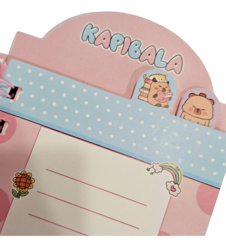 Libreta Capibara 15 X 9 Cms Separadores Kawaii Mini