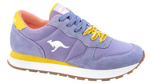 Tenis Choclo Kangaroos 11 Lila Con Amarillo Para Mujer