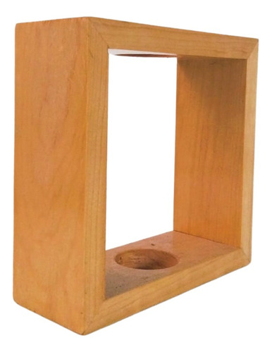 Repisa Cuadrada De Madera Para Colgar Con 2 Maceta De Vidrio