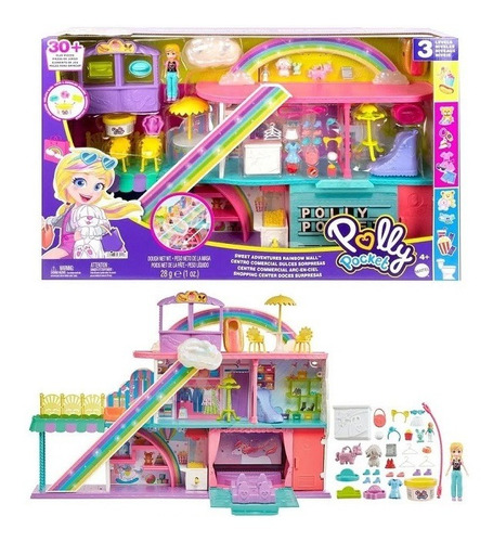 Boneca Polly Pocket Shopping Center Com 30 Acessórios Mattel
