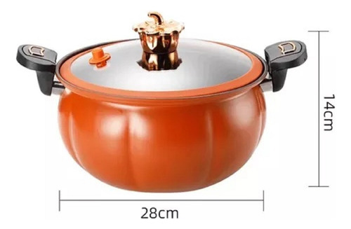 Olla De Micro Presión Antiadherente Calabaza 7 Lts