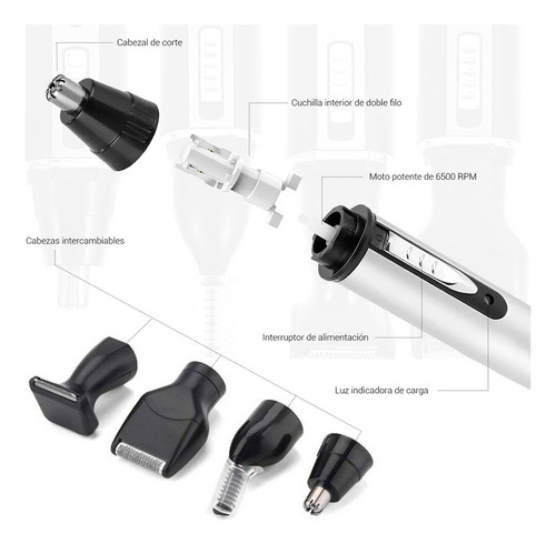 Sa De Afeitadora Multifuncional Kit Profesional Recargable 4
