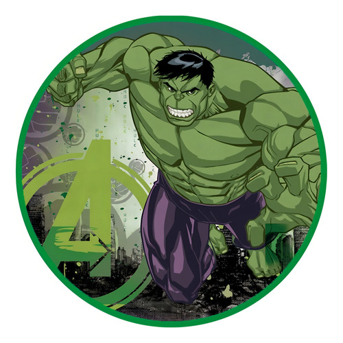 Panel de carpa redondo Festa Hulk C/1 metro (diámetro), 1 unidad, color: estampado
