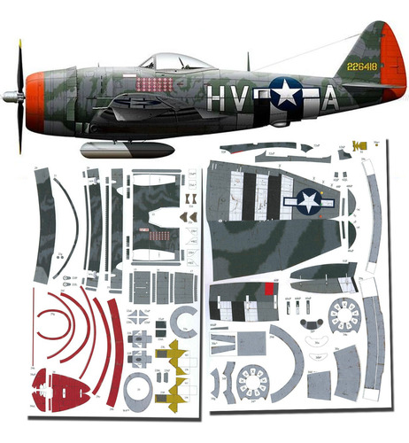 P-47 D-25 Thunderbolt 1.33 Papercraft