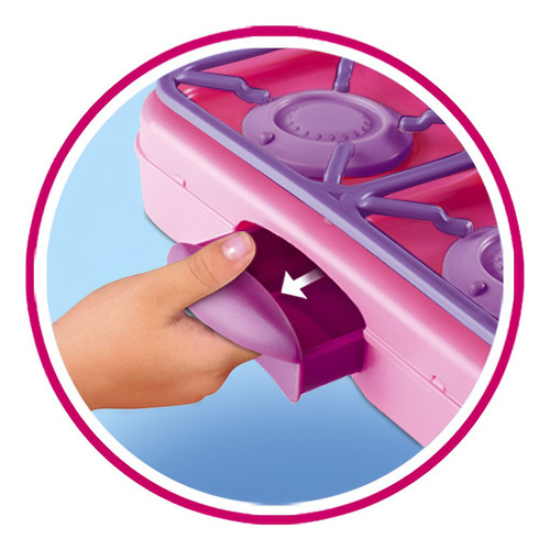 Brinquedo Mini Brink Fogão Cozinha 2 Bocas Rosa Plasbrink