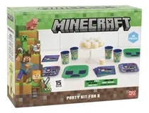 Comprar Kit De Fiesta Minecraft 40 Pz 8 Invitado Vasos Plato Servill Minecraft Minecraft Steve
