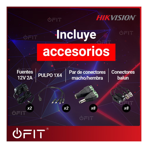 Imagen 5 de 10 de Kit Seguridad Hikvision Dvr 8 Canales + 8 Domos Hd