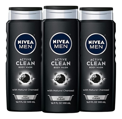  Nivea Men Active Clean. Body Wash 3pack