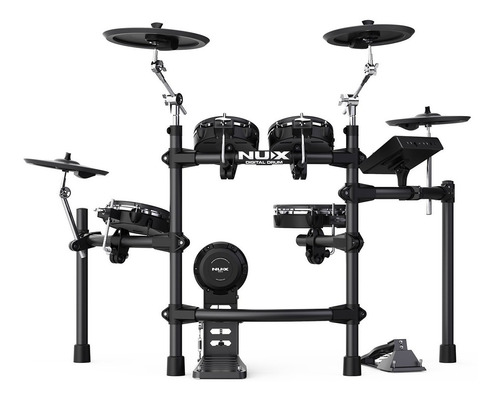 Imagen 3 de 8 de Batería Eléctrica Nux Dm7x Pads Malla + Pedal Doble + Silla
