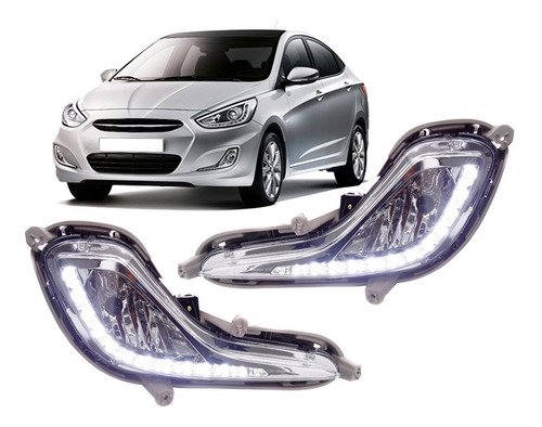 Neblineros Led Hyundai Accent 2012-19 Kit Completo