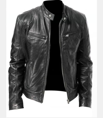 Chaqueta De Piel De Cordero Genuina Para Hombre