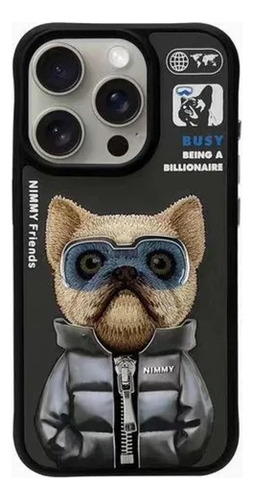 Estuche Nimmy Diseño Gato Bordado Para iPhone 15 Pro Max