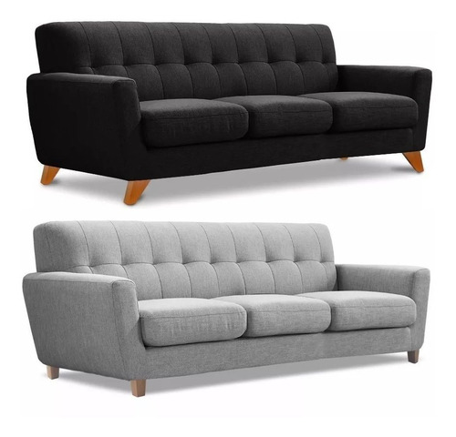 Sillon Sofa Vintage Retro 3 Cuerpos Chenille