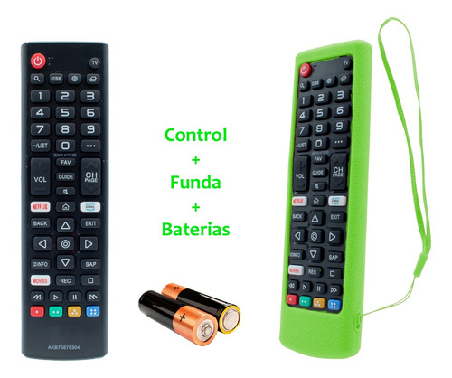 Control Remoto Para LG Smart Tv  Akb75675304 + Funda + Pila