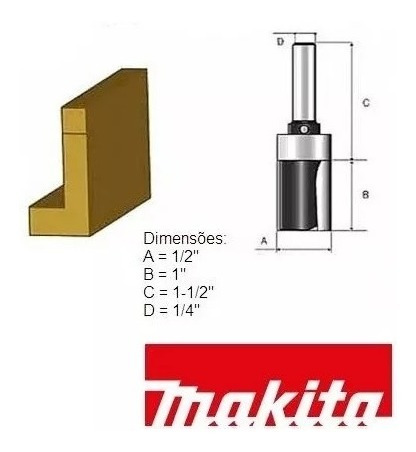 Fresa Paralela Dupla Makita C/rolamento Ht 1/4 - D-02054