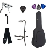 Comprar Kit Acessórios Violão (capa Luxo,suporte,capo E Outros)