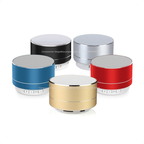 Imagen 1 de 10 de Mini Parlante Bluetooth Aluminio Colores Luz Led Lector Sd