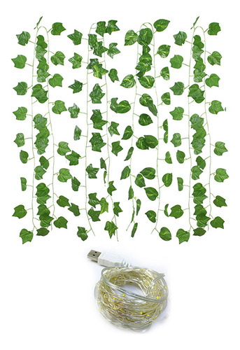 Cadena De Luces Led Con Forma De Hoja De Vid Para Bodas, Nav