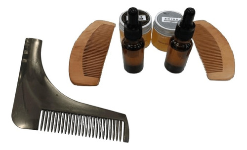 Kit Barba - Pack Barba Shine Pro, Cera + Peine + Aceite