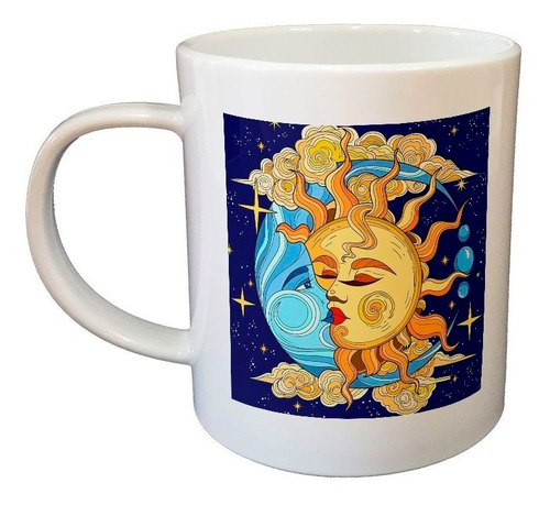 Taza De Plastico Nubes Estrella Noche Luna Sol Beso