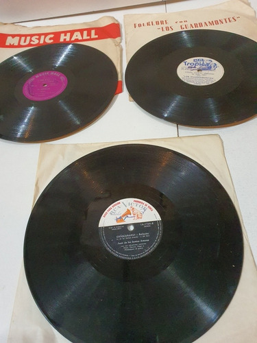 Lote De 3 Discos De Pasta-folklore-varios Interpretes- 028