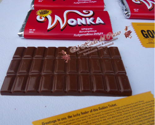 Chocolate Wonka Souvenir Regalo // Con Ticket Gold Doble Faz