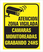 Comprar Cartel Chapa 50x70 Camaras Seguridad Monitoreo Vigilancia