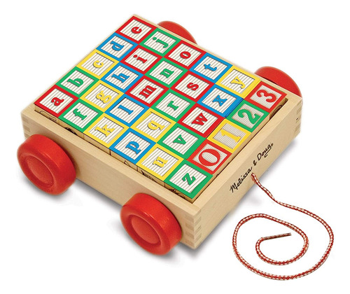 Melissa Doug Carrito Educativo Clásico De Bloques De Madera
