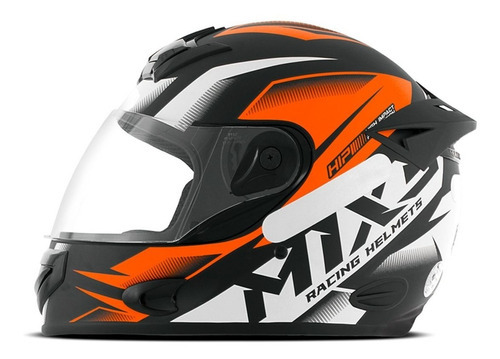 Capacete Masculino Fechado Mixs Mx2 Storm Fosco Cor Laranja-fosco Tamanho Do Capacete 56