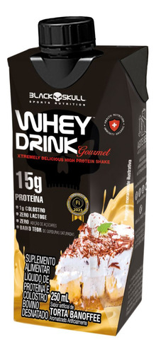 Whey Drink Gourmet - Pronto Para Beber - 1 Unid Black Skull Sabor Banoffee Pie