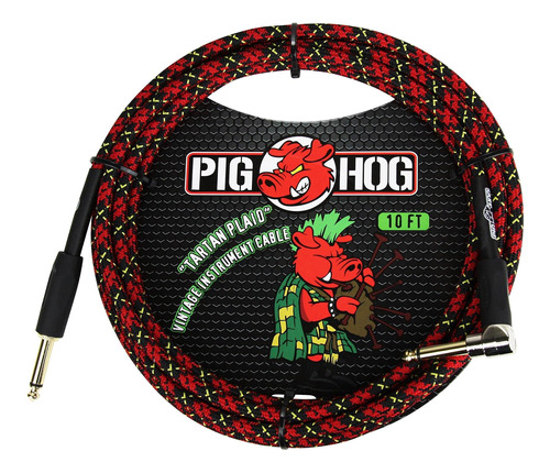 Pig Hog Pch10plr Cable Para Instrumentos De Guitarra (ángulo