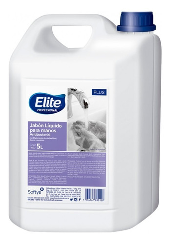 Jabón Líquido Antibacterial Elite Granel 5lts  Elite 