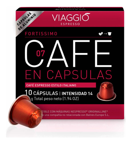 Café Fortissimo Viaggio - Nespresso 10 cápsulas