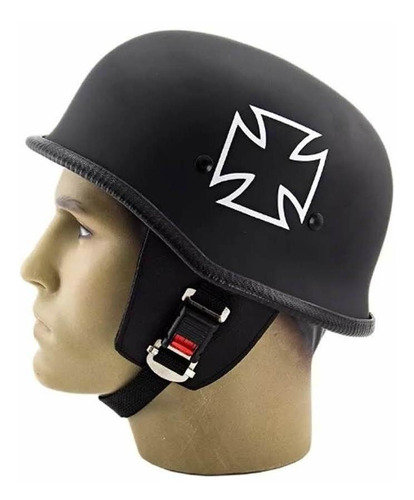 Capacete Custom M34 - Preto Com Cruz De Malta - M34c038