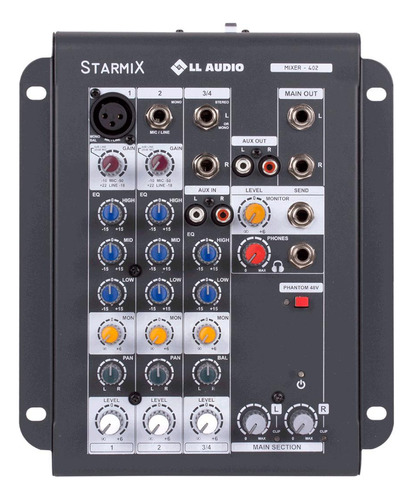 Mesa De Som Mixer Starmix 402 Com 4 Canais Ll Audio