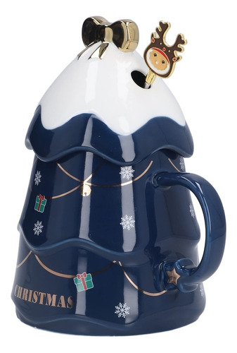 Taza De Cerámica En Forma De Árbol De Navidad Con Tapa