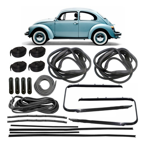 Kits Borracha Do Fusca 71/72/73...77 Completo Com 17 Itens