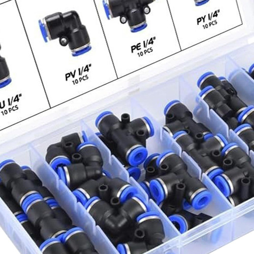 40 Uds Accesorios Neumáticos Conectores De Empuje 1/4 \ Od