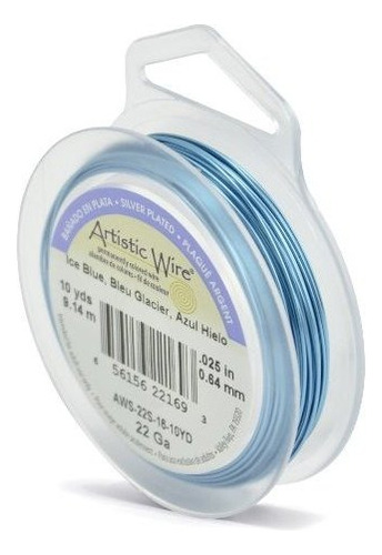 Alambre - Artistic Wire, 22 Gauge, Ice Blue Color, 10 Yd (9