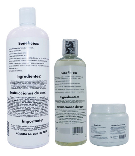 Kit Kerabotox Silver 1l Sellador 300ml Shampoo Lp500ml