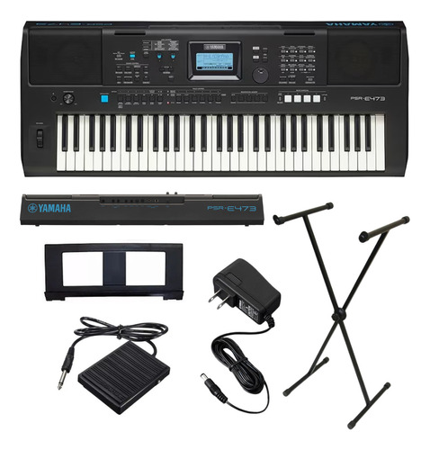 Kit Teclado Musical Yamaha Psr-e473 Usb 61 Teclas Sensitivas