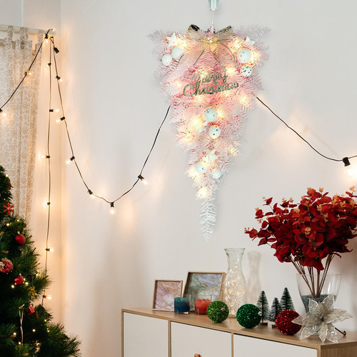 Nuevo De Navidad Artificial Al Revés Rosa Con
