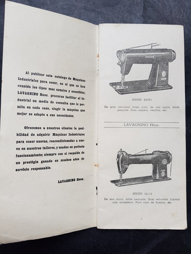 Imagen 2 de 4 de Antiguo Folleto. Maquinas Industriales Para Coser. 51292.