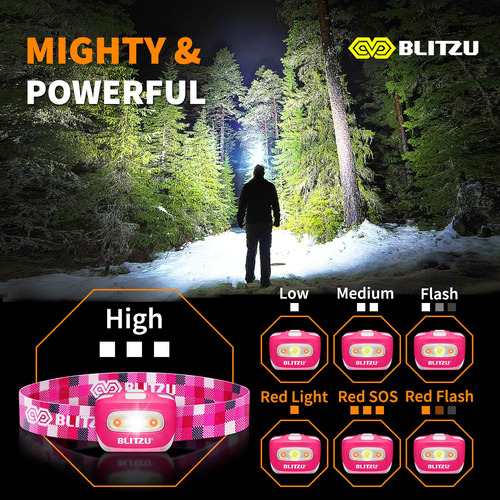 Linterna Led De Minero Blitzu Modelo Rosa Impermeable 1 Color De La Luz Color De La Linterna