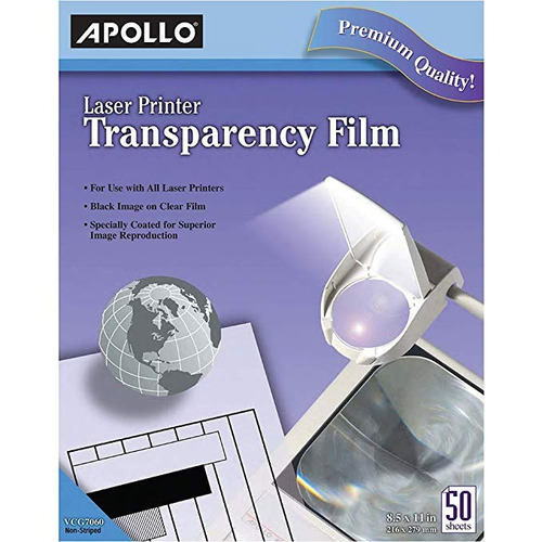 Apolo Película De Transparencias Para Impresoras Láser, Negr