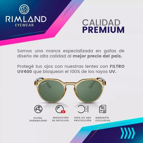 Imagen 5 de 8 de Anteojos Lentes De Sol Rimland Blink Carey