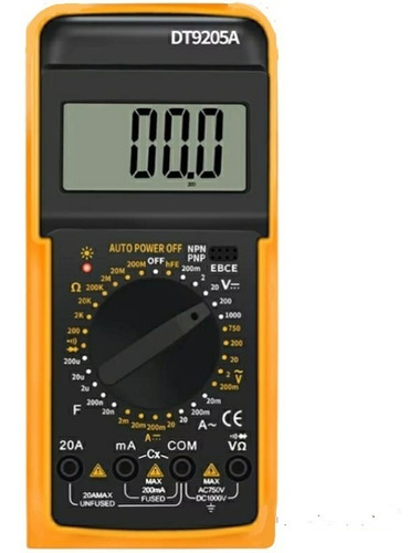 Multitester Multímetro Tester Digital Lcd Dt9205a Con Envio