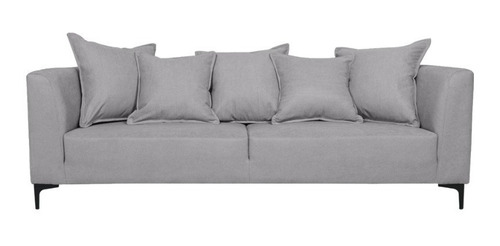 Sofá Cordelia 2 Cuerpos Chenille Tipo Lino Gris