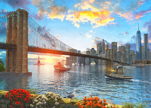 Rompecabezas Wuundentoy Cartón 1500 Pzs Puente De Brooklyn