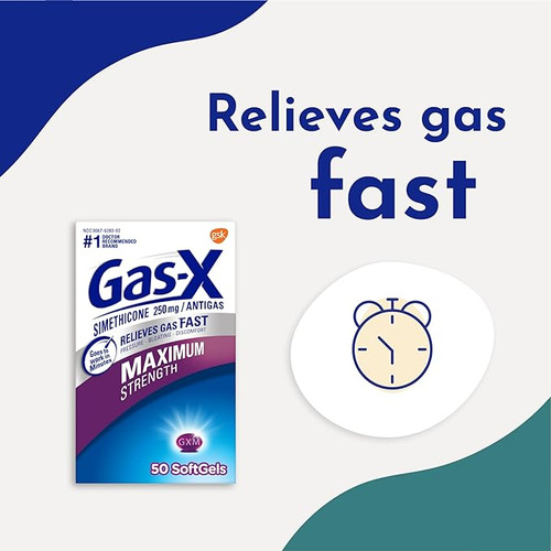 Gas X Evigax Antifom 250mg Antiflatulento 30caps Blandas Gsk